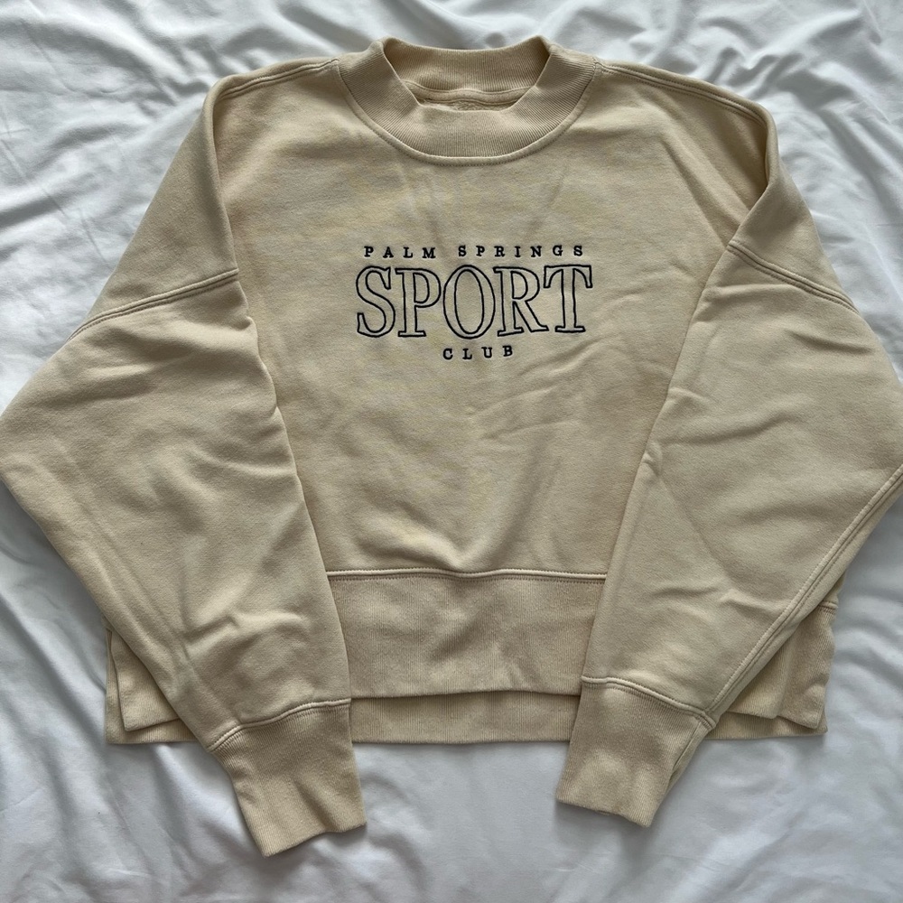 Abercrombie & Fitch Beige Palm Springs Sport Crewneck Sweatshirt
